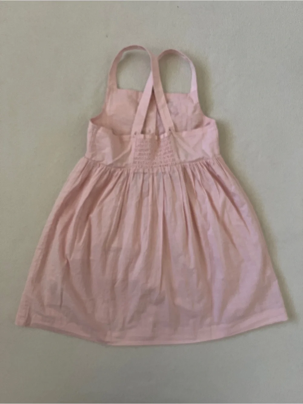 Mini Boden Ice Cream Button Embroidered Appliqué Summer Blush Pink Strap Dress
